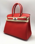  Сумка женская Hermes Birkin 30 cm, Rouge Casaque  Epsom Hermes Артикул LUX-37980. Вид 2