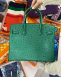  Сумка женская BIRKIN Ostrich GHW, 30 cm Hermes Артикул LUX-39954. Вид 2