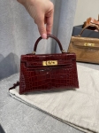 Сумка женская Kelly mini Crocodile Alligator Lisse Hermes Артикул LUX-131771. Вид 1