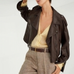 Кожаная куртка  Brunello Cucinelli Артикул LUX-110727. Вид 2