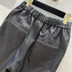 Кожаные брюки Brunello Cucinelli Артикул LUX-111279. Вид 3