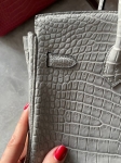 Сумка женская Birkin, 25, PHW Crocodile Porosus Hermes Артикул LUX-116921. Вид 6