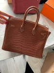Сумка женская Birkin, 25, PHW Crocodile Porosus Hermes Артикул LUX-116924. Вид 2