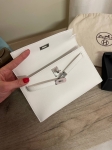 Сумка женская Kelly Pochette Blanc color Hermes Артикул LUX-118588. Вид 5