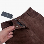 Замшевые брюки The Row Артикул LUX-124995. Вид 5