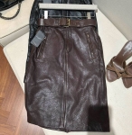 Юбка кожаная Yves Saint Laurent Артикул LUX-132457. Вид 1