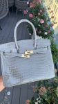 Сумка женская  Birkin, 30, GHW Crocodile Porosus Hermes Артикул LUX-137309. Вид 1