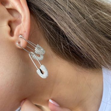 Серьги  трансформеры  LUX-31490