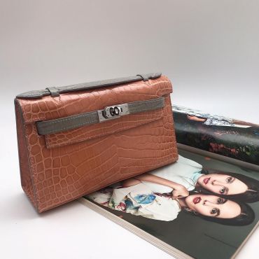 Сумка женская Kelly Pochette Croc  Hermes LUX-34765