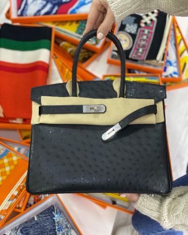 Сумка женская BIRKIN Ostrich GHW, 30 cm Hermes LUX-41413