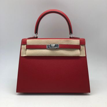 Сумка женская Hermes Kelly 25 cm,Epsom Color Rouge Garance Hermes LUX-37277