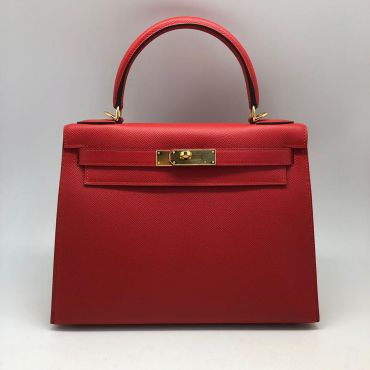  Сумка женская Hermes Kelly 28 cm,Epsom Color Rouge Piment Hermes LUX-37281