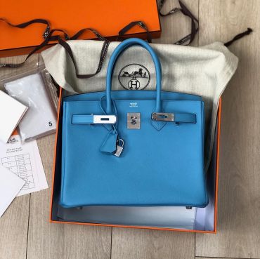 Сумка женская Hermes Birkin 30 cm, Bleu du nord  Epsom Hermes LUX-38021