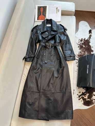 Кожаный тренч Yves Saint Laurent LUX-117356