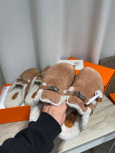 Меховые мюли Hermes LUX-127980