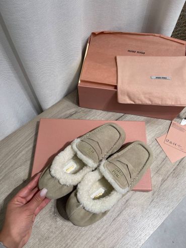 Меховые мокасины  Miu Miu LUX-126491