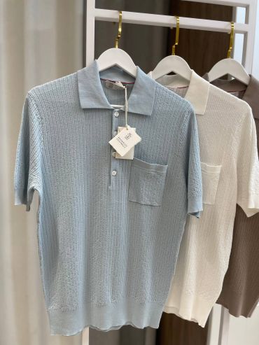 Рубашка-поло в рубчик  Brunello Cucinelli LUX-133209