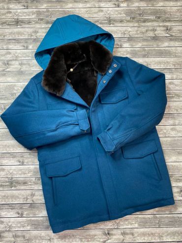 Куртка мужская  с меховой подкладкой и съемным меховым воротником  Loro Piana LUX-80138