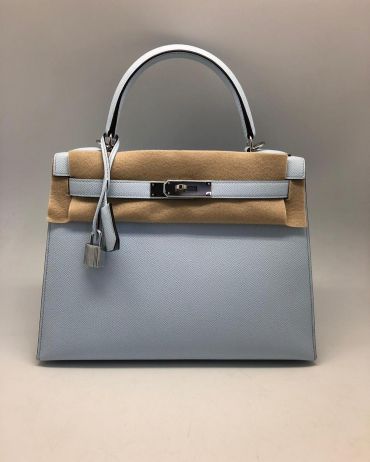  Сумка женская Hermes Kelly 28 cm,Epsom Color Blue Lin Hermes LUX-37283