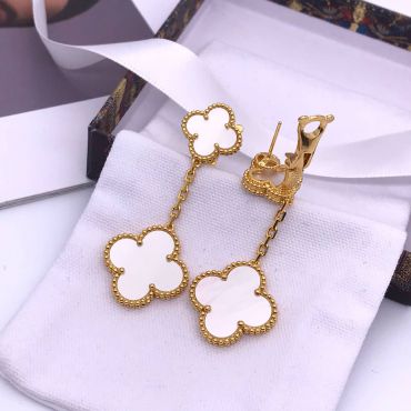 Серьги 2 мотива Van Cleef LUX-71092