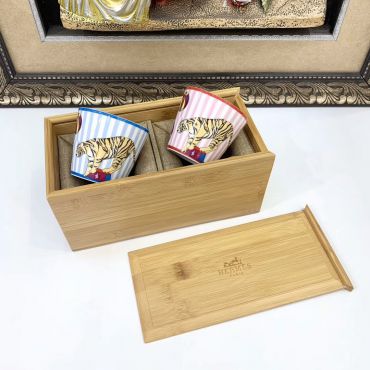 Набор из 2-х стаканов в деревянной коробке Hermes LUX-22161