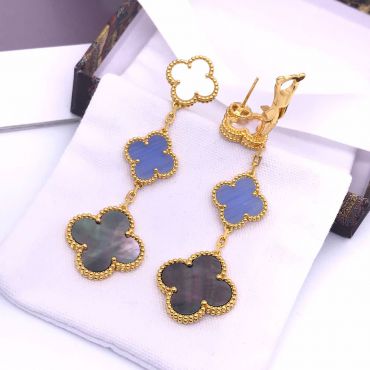 Серьги 3 мотива Van Cleef LUX-71086