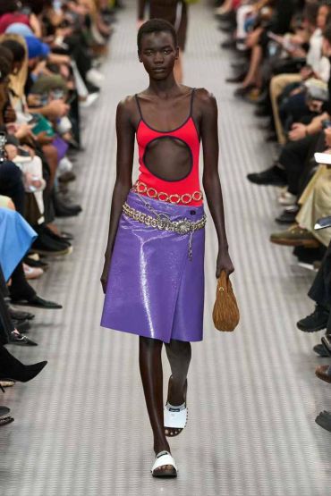 Кожаная  юбка Miu Miu LUX-114268