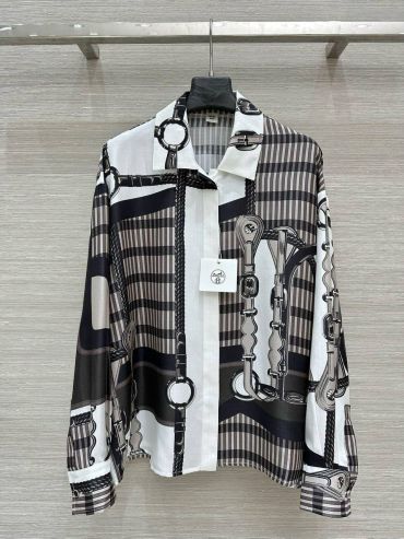 Шелковая рубашка Hermes LUX-115726