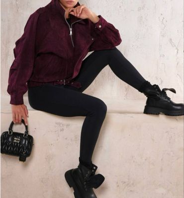 Замшевый бомбер  Yves Saint Laurent LUX-116416