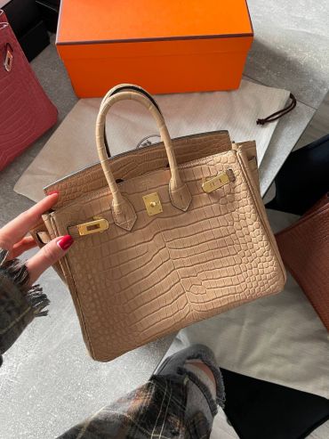 Сумка женская Birkin, 25, PHW Crocodile Porosus Hermes LUX-116925