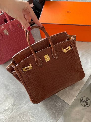 Сумка женская Birkin, 25, PHW Crocodile Porosus Hermes LUX-116924