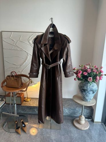 Кожаный тренч Yves Saint Laurent LUX-117355