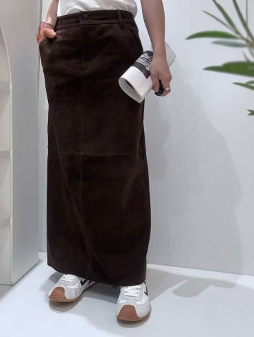 Замшевая юбка The Row LUX-117429