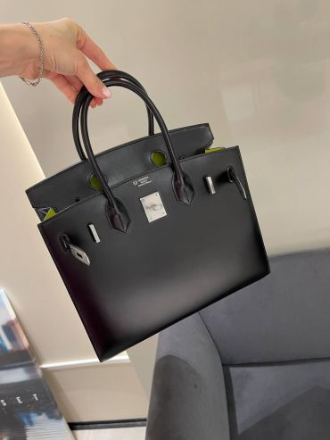Сумка женская Birkin, 30, PHW Box leather Hermes LUX-118080