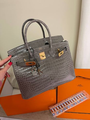 Сумка женская Birkin, 30, GHW Crocodile Porosus Hermes LUX-118255