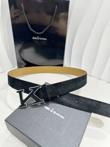 Ремень из натуральной замши Kiton LUX-121046