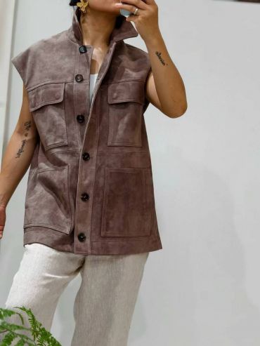 Замшевый жилет  Brunello Cucinelli LUX-123724