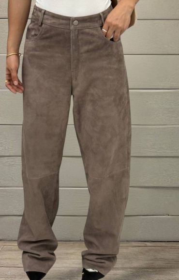 Замшевые брюки The Row LUX-124938