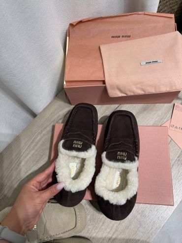 Меховые мокасины  Miu Miu LUX-126490