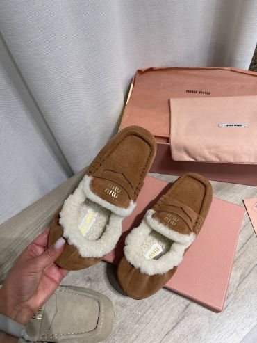 Меховые мокасины  Miu Miu LUX-126489
