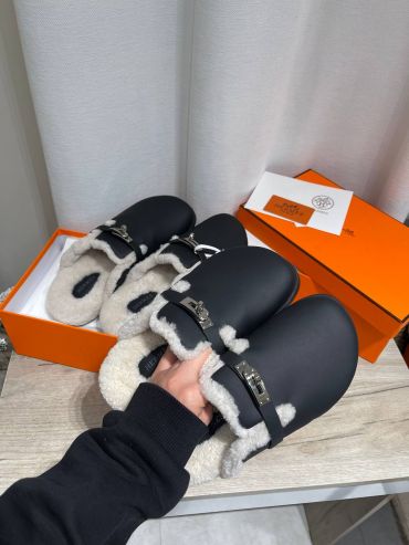 Меховые мюли Hermes LUX-127979