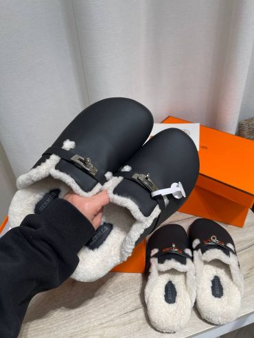 Меховые мюли Hermes LUX-127981