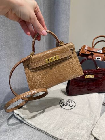 Сумка женская Kelly mini Crocodile Alligator Lisse Hermes LUX-131770