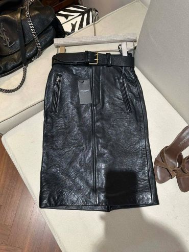 Юбка кожаная Yves Saint Laurent LUX-132456