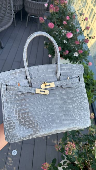 Сумка женская  Birkin, 30, GHW Crocodile Porosus Hermes LUX-137309