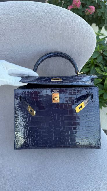  Сумка женская Kelly, 25, GHW Crocodile Porosus Hermes LUX-137311