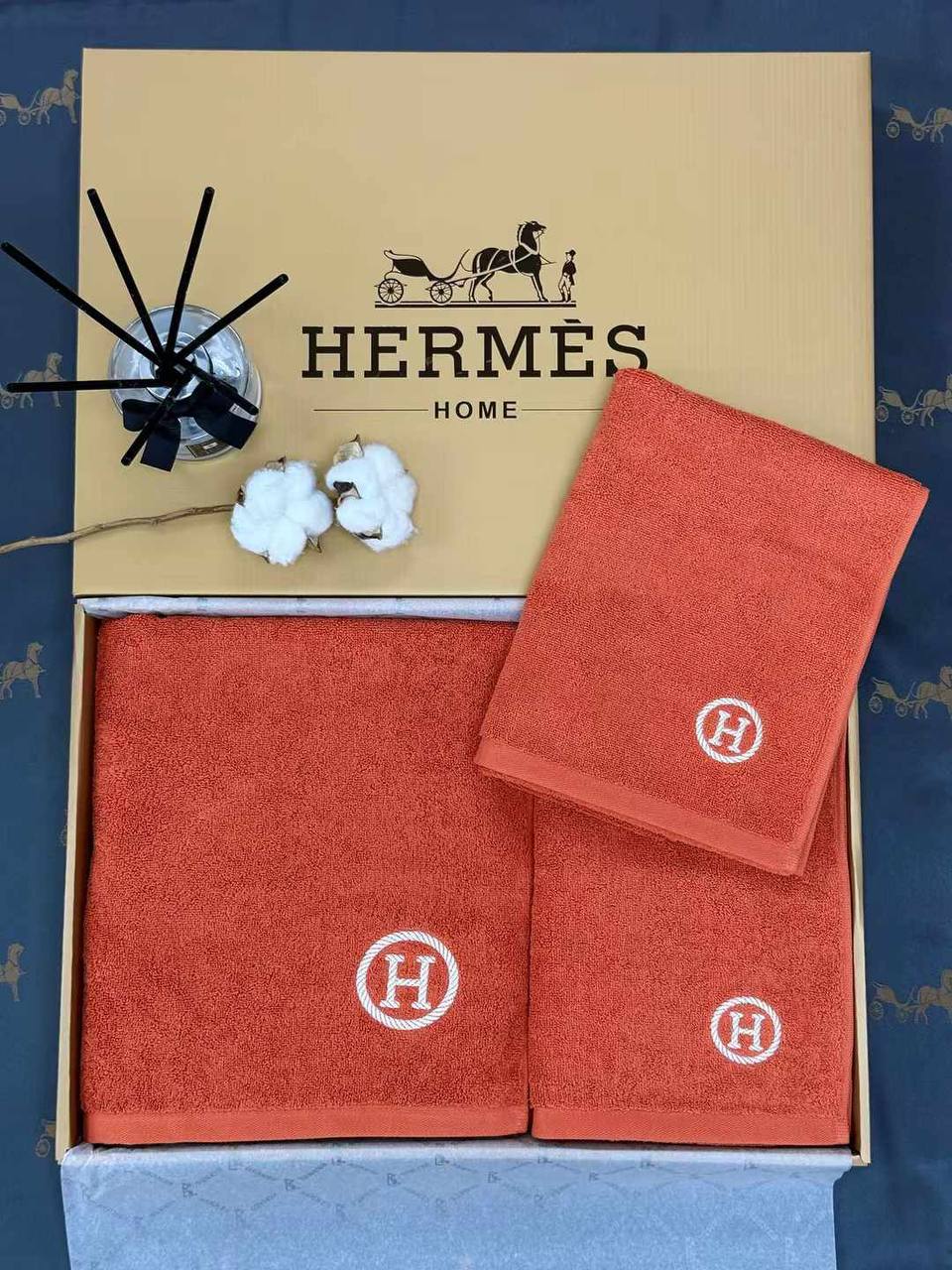 Комплект из 3-х полотенец Hermes LUX-132563 фото Комплект из 3-х полотенец Hermes Артикул LUX-132563