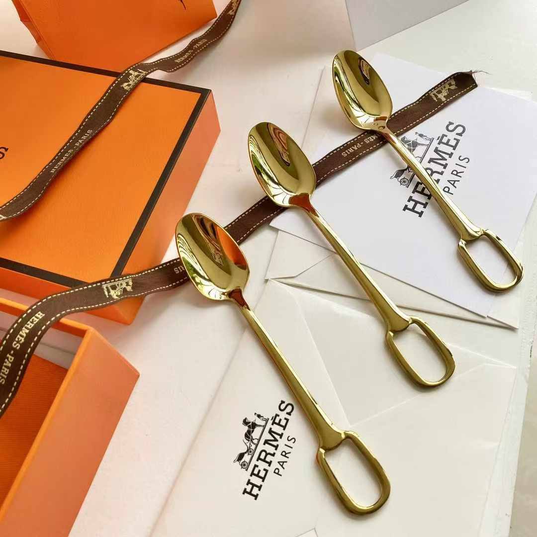 Набор из 3-х чайных ложек Hermes LUX-133824 фото Набор из 3-х чайных ложек Hermes Артикул LUX-133824