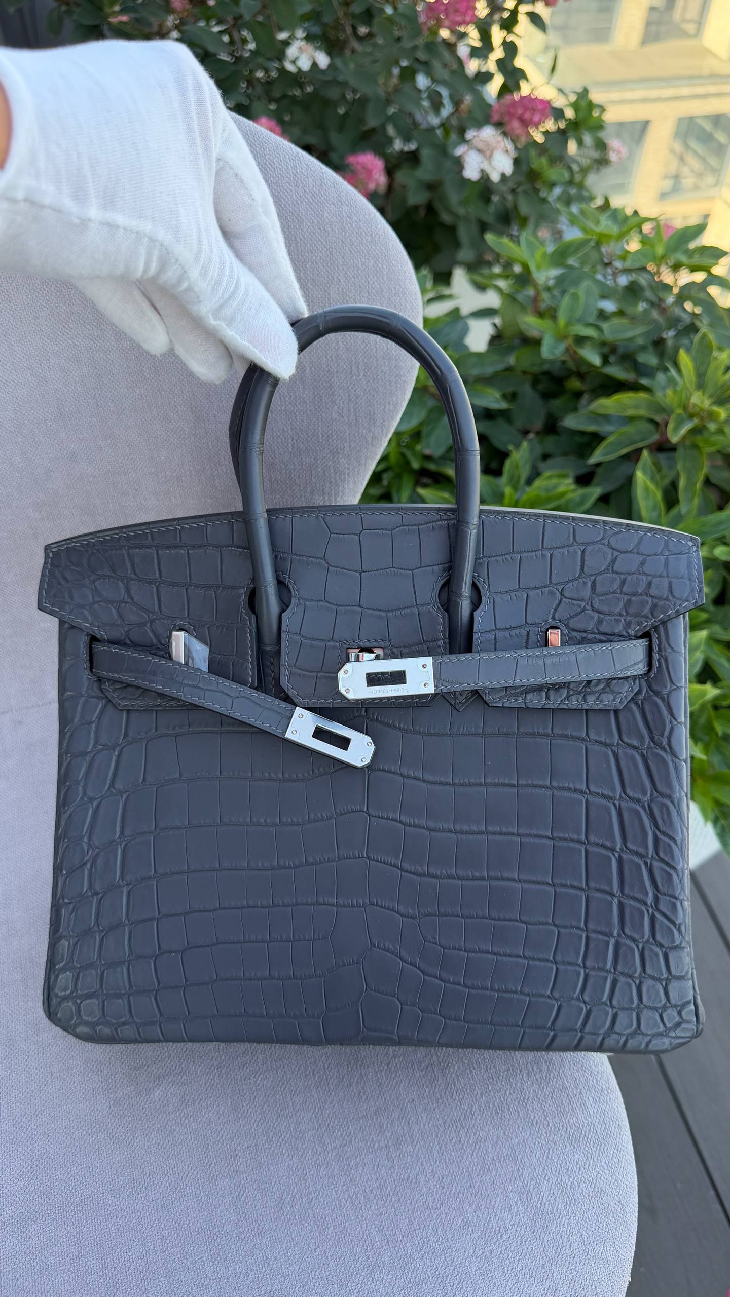 Сумка женская Birkin , 25 cm, PHW MATTE NILOTICUS Hermes LUX-137307 фото Сумка женская Birkin , 25 cm, PHW MATTE NILOTICUS Hermes Артикул LUX-137307